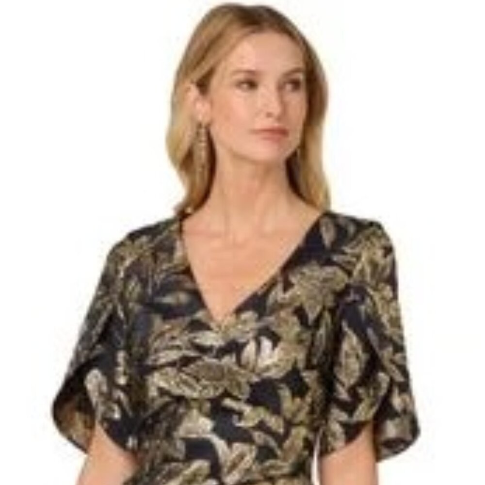 Pappell studio navy gold dress